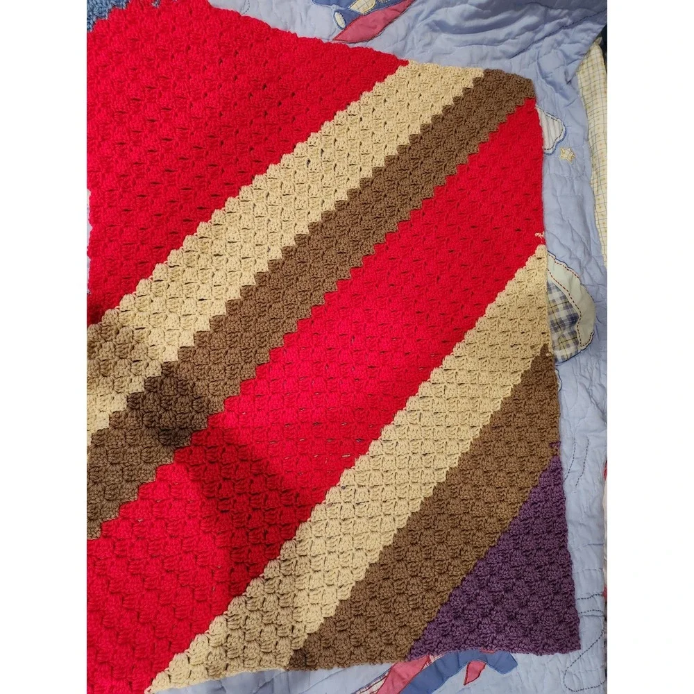 Vintage Style~Crochet Afghan~Multicolor~ 38